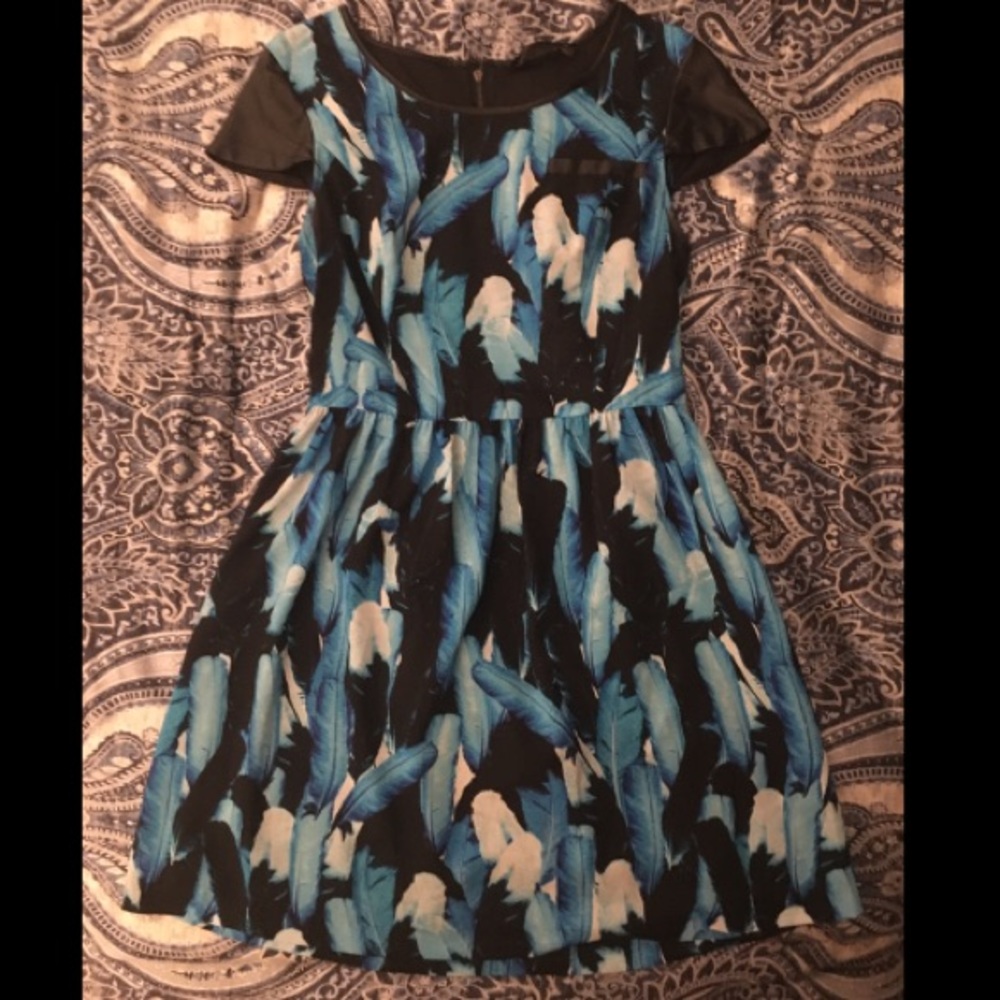 Kenzie blue feather dress